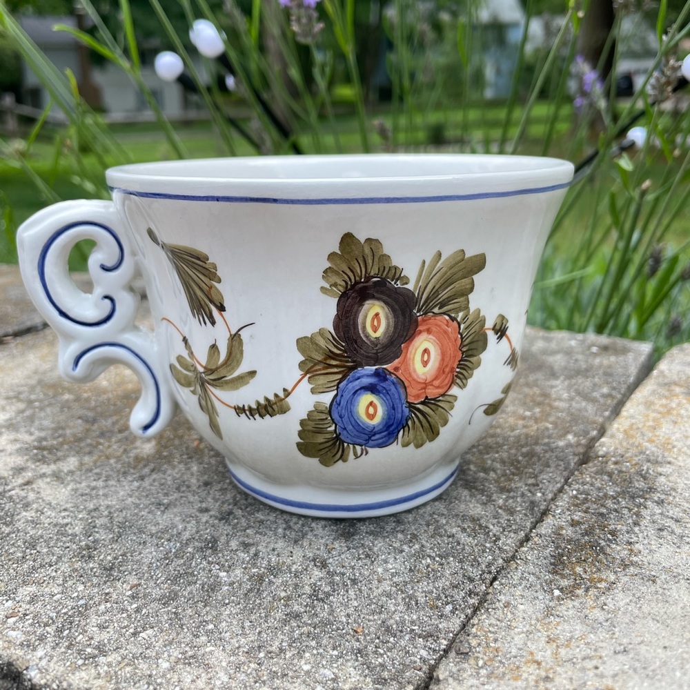 Hand painted Italian Floral Decorative Mug